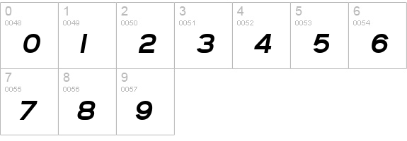 SF Arborcrest Heavy Oblique numbers 0-9 preview