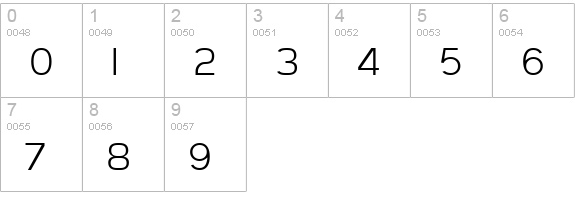 SF Arborcrest Light numbers 0-9 preview