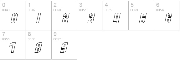 SF Archery Black SC Outline Oblique numbers 0-9 preview