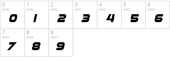 SF Automaton Bold Oblique numbers 0-9 preview
