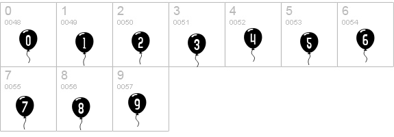 SF Balloons numbers 0-9 preview