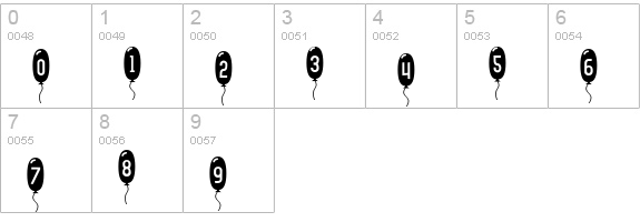 SF Balloons Thin numbers 0-9 preview