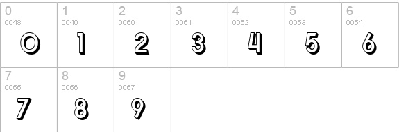 SF Buttacup Lettering Shaded numbers 0-9 preview