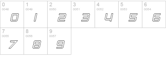 SF Chaerilidae Outline Oblique numbers 0-9 preview