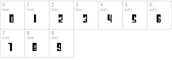 SF Cosmic Age numbers 0-9 preview