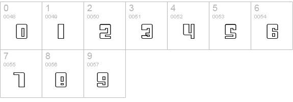 SF Cosmic Age Outine Upright numbers 0-9 preview