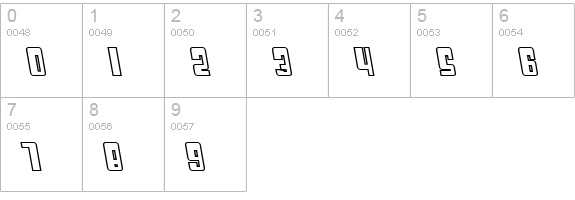 SF Cosmic Age Outline Oblique numbers 0-9 preview