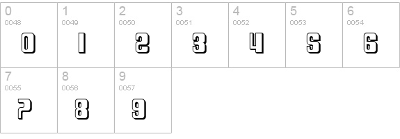 SF DecoTechno Shaded numbers 0-9 preview