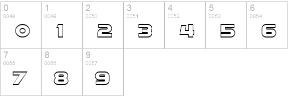 SF Distant Galaxy Outline numbers 0-9 preview