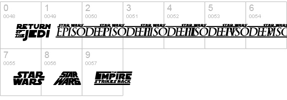 SF Distant Galaxy Symbols Italic numbers 0-9 preview