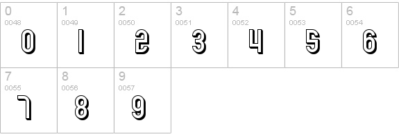 SF Eccentric Opus Shaded numbers 0-9 preview