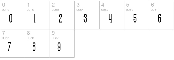 SF Gothican Condensed Bold numbers 0-9 preview