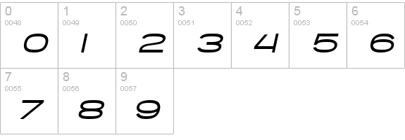 SF Grandezza Medium Oblique numbers 0-9 preview