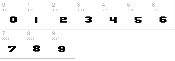 SF Hollywood Hills Extended numbers 0-9 preview