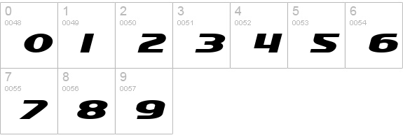 SF Intellivised Extended Italic numbers 0-9 preview
