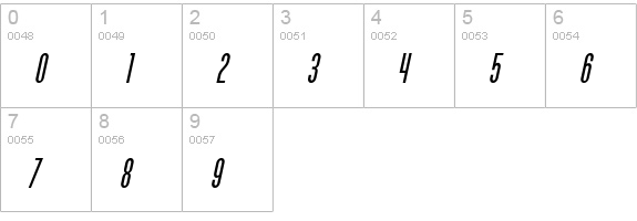 SF Movie Poster Bold Oblique numbers 0-9 preview