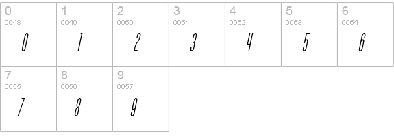 SF Movie Poster Condensed Oblique numbers 0-9 preview
