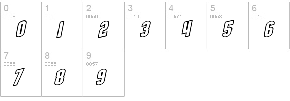 SF Obliquities Outline Bold numbers 0-9 preview