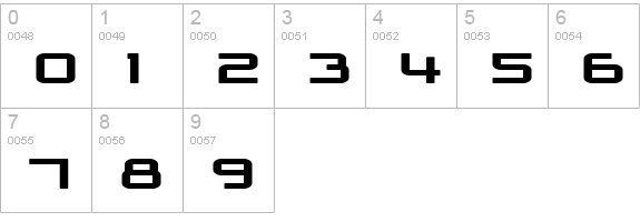 SF Outer Limits ExtUpright numbers 0-9 preview