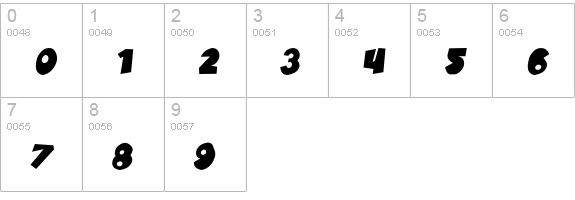 SF Pale Bottom Oblique numbers 0-9 preview