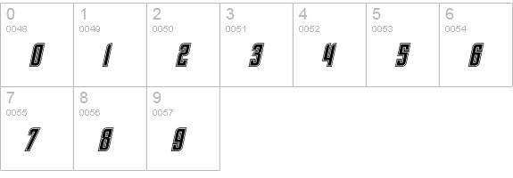 SF Piezolectric Inline Oblique numbers 0-9 preview
