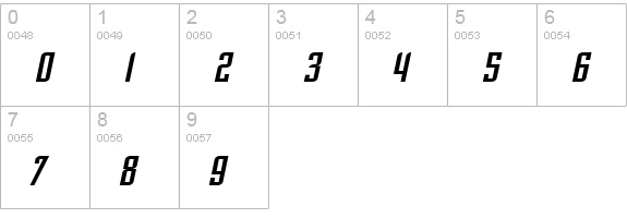 SF Piezolectric Oblique numbers 0-9 preview