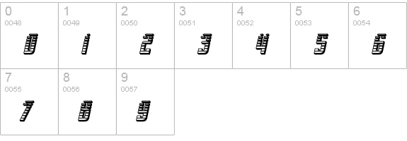 SF Piezolectric SFX Oblique numbers 0-9 preview
