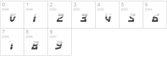 SF Retroesque FX Oblique numbers 0-9 preview
