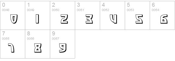 SF Retroesque Shaded numbers 0-9 preview