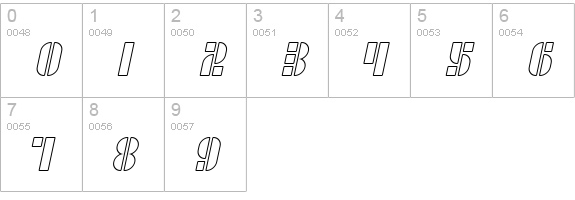 SF RetroSplice SC Outline numbers 0-9 preview
