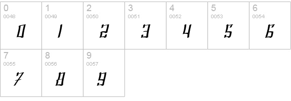 SF Shai Fontai Extended Oblique numbers 0-9 preview
