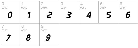 SF Slapstick Comic Oblique numbers 0-9 preview