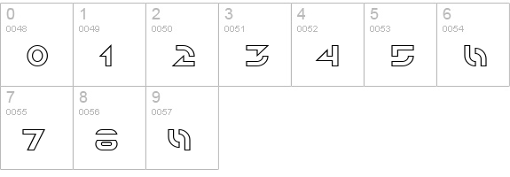 SF Solar Sailer Outline numbers 0-9 preview