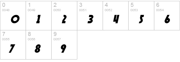 SF Speakeasy Oblique numbers 0-9 preview