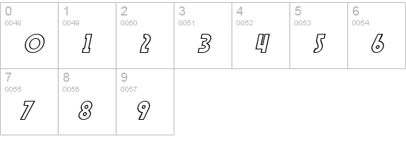 SF Speakeasy Outline Oblique numbers 0-9 preview