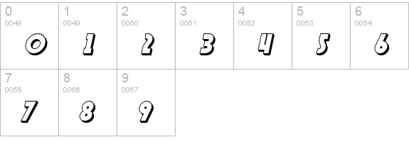 SF Speakeasy Shaded Oblique numbers 0-9 preview