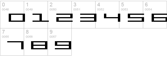SF Square Head Extended numbers 0-9 preview