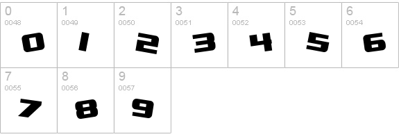 SF Zero Gravity Bold numbers 0-9 preview