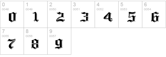 ShadowedBlackWide Normal numbers 0-9 preview