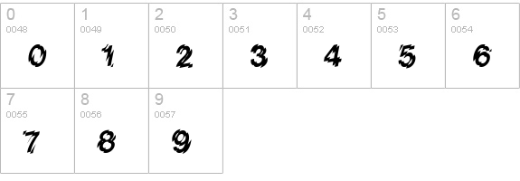 Shatter Plain numbers 0-9 preview