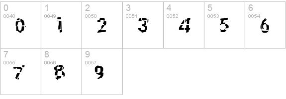 Shattered numbers 0-9 preview