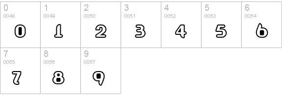 Shifty-Outline numbers 0-9 preview
