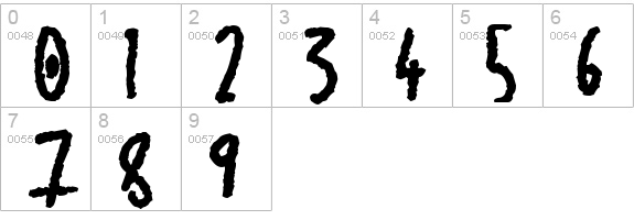 Shiny Darks
 numbers 0-9 preview