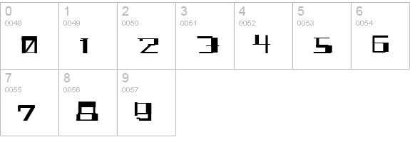 Shitfont numbers 0-9 preview