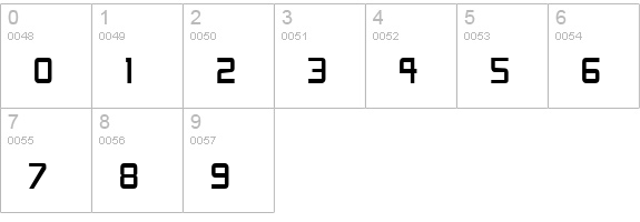ShoomVertical Normal numbers 0-9 preview
