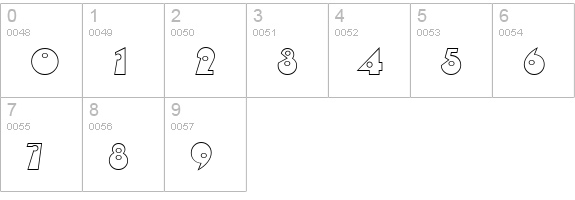 Shot Shell Open Caps numbers 0-9 preview