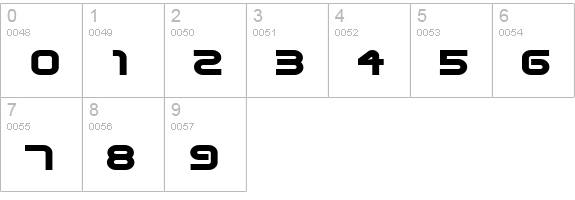 ShuttleExtended Normal numbers 0-9 preview