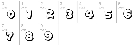 Sign Painter's Gothic Shaded JL numbers 0-9 preview