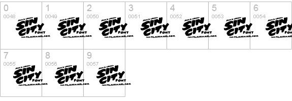 Sin City numbers 0-9 preview