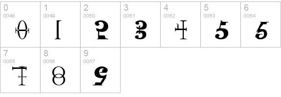 Singothic Regular numbers 0-9 preview
